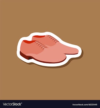 Paper sticker fashion footwear pair of men shoes vector image
