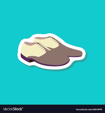 Paper sticker fashion footwear pair of men shoes vector image