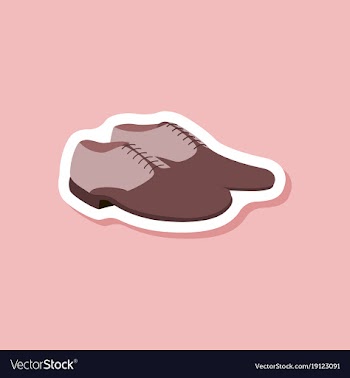 Paper sticker fashion footwear pair of men shoes vector image