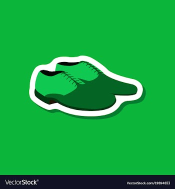 Paper sticker fashion footwear pair of men shoes vector image