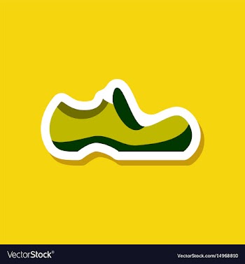 Paper sticker fashion footwear shoe vector image