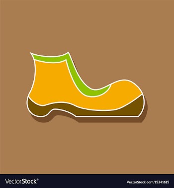 Paper sticker fashion footwear shoe vector image