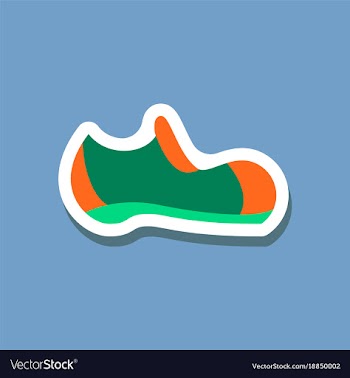 Paper sticker fashion footwear shoe vector image