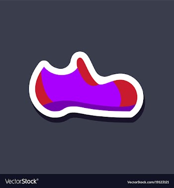 Paper sticker fashion footwear shoe vector image