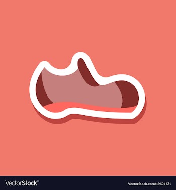 Paper sticker fashion footwear shoe vector image
