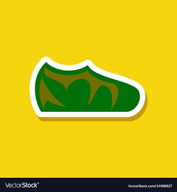 Paper sticker fashion footwear sport shoes vector image