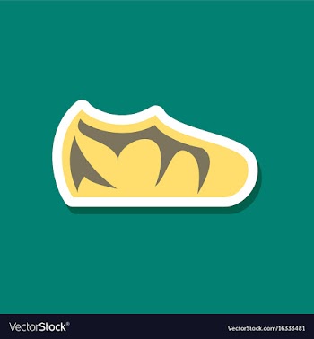 Paper sticker fashion footwear sport shoes vector image
