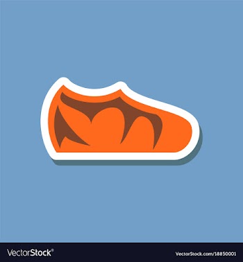 Paper sticker fashion footwear sport shoes vector image