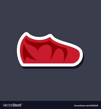 Paper sticker fashion footwear sport shoes vector image