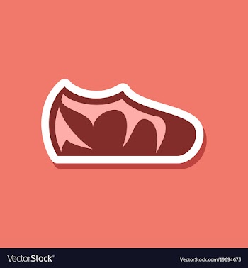 Paper sticker fashion footwear sport shoes vector image