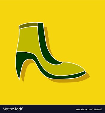 Paper sticker fashion footwear women boot vector image