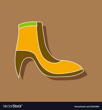 Paper sticker fashion footwear women boot vector image