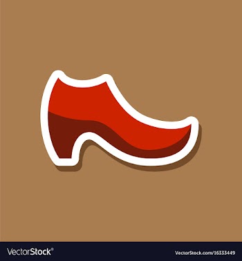 Paper sticker fashion footwear women boot vector image