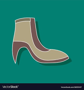 Paper sticker fashion footwear women boot vector image