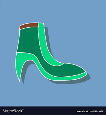 Paper sticker fashion footwear women boot vector image