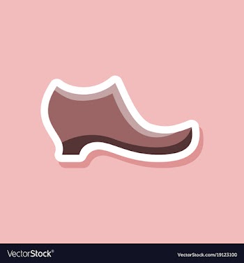 Paper sticker fashion footwear women boot vector image