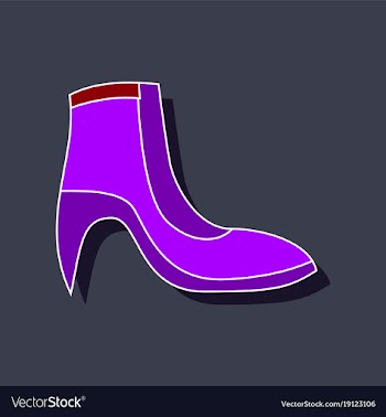 Paper sticker fashion footwear women boot vector image