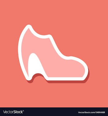 Paper sticker fashion footwear women boot vector image