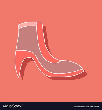Paper sticker fashion footwear women boot vector image