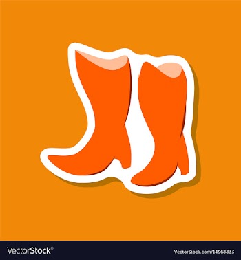Paper sticker fashion footwear women boots with vector image