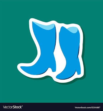 Paper sticker fashion footwear women boots with vector image