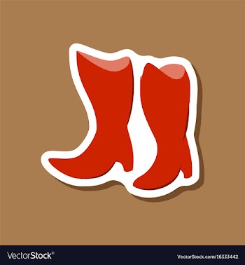 Paper sticker fashion footwear women boots with vector image