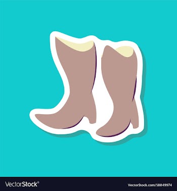 Paper sticker fashion footwear women boots with vector image