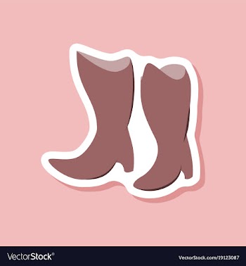 Paper sticker fashion footwear women boots with vector image