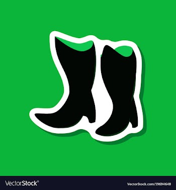 Paper sticker fashion footwear women boots with vector image
