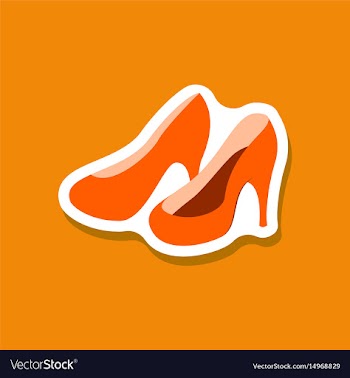 Paper sticker fashion footwear women high heel vector image
