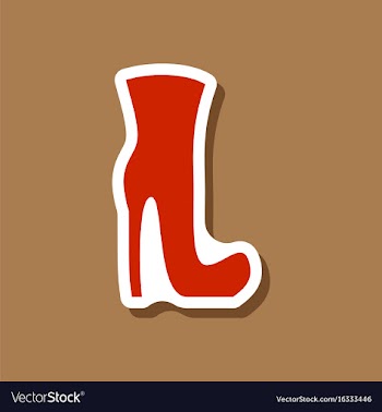 Paper sticker fashion footwear women high heel vector image