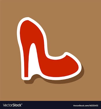 Paper sticker fashion footwear women high heel vector image