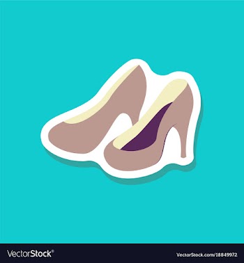 Paper sticker fashion footwear women high heel vector image