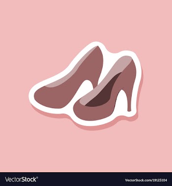 Paper sticker fashion footwear women high heel vector image