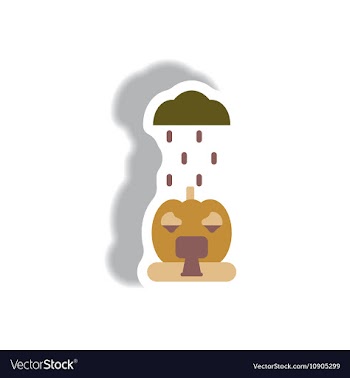 Paper sticker Halloween icon vector image
