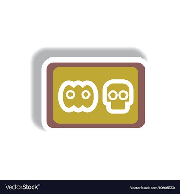 Paper sticker Halloween icon vector image