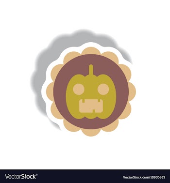 Paper sticker Halloween icon vector image