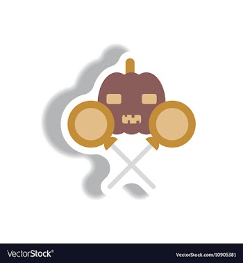 Paper sticker Halloween icon vector image