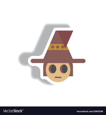Paper sticker Halloween icon vector image