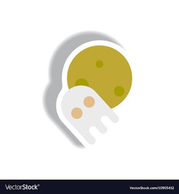 Paper sticker Halloween icon vector image