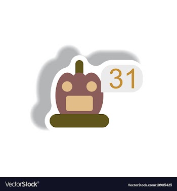 Paper sticker Halloween icon vector image