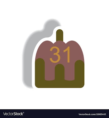 Paper sticker Halloween icon vector image