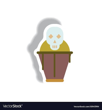 Paper sticker Halloween icon vector image