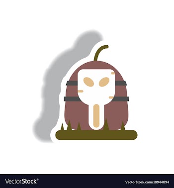 Paper sticker Halloween icon vector image