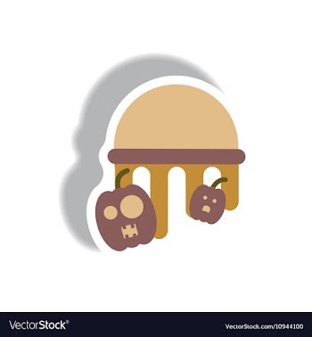 Paper sticker Halloween icon vector image