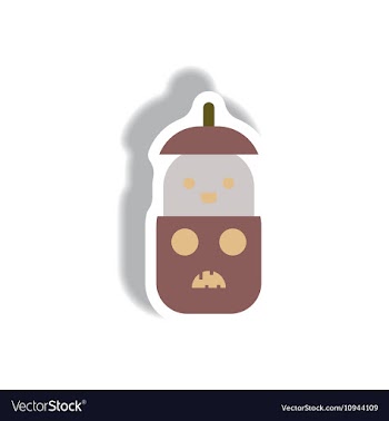 Paper sticker Halloween icon vector image