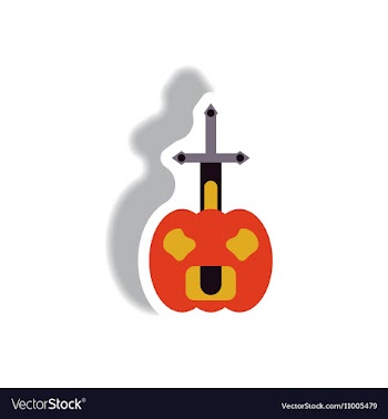 Paper sticker Halloween icon vector image