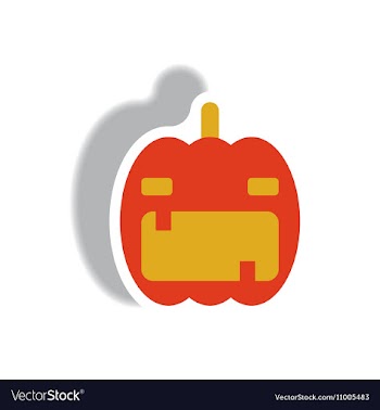 Paper sticker Halloween icon vector image