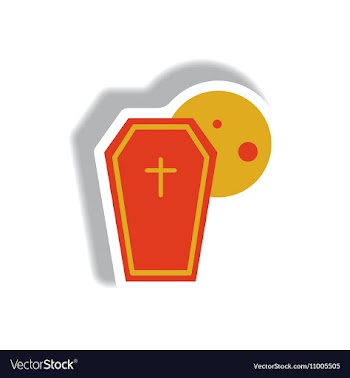Paper sticker Halloween icon vector image
