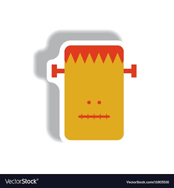 Paper sticker Halloween icon vector image